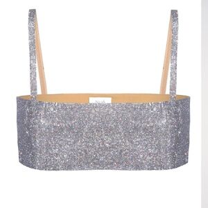 Nue studios crystal Charlotte top BNWT Sz S silver